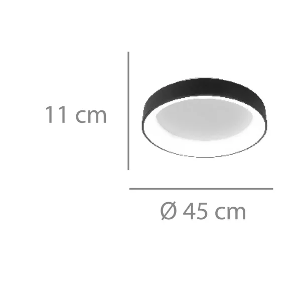 PLAFONIERA LED FELICIANO 46W REGOLABILE NERO