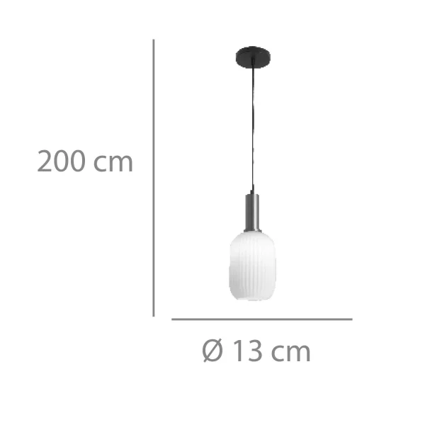 Lampada A Sospensione 1 Luce Tulipano Bianco Opal E27 Shelby| Lúzete