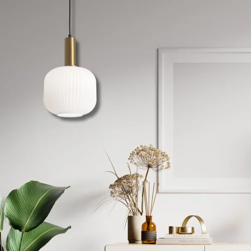 Lampada A Sospensione 1 Luce Tulipano Bianco Opal Ø 20 E27 Shelby| Lúzete