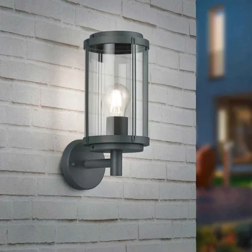 LAMPADA DA PARETE ESTERNA  E27 IP44 ANTRACITE TRILLIUM