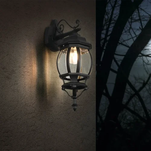 LANTERNA ESTERNA DISCESA E27 IP44 NERA ELOWEN