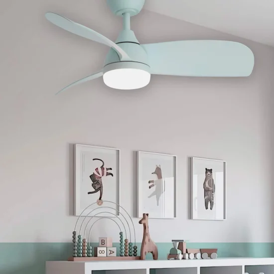 VENTILATORE PER BAMBINI LED 17W 3 PALE REGOLABILI BLU AERIS 2
