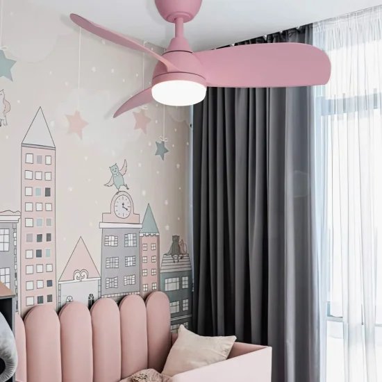 VENTILATORE PER BAMBINI LED 17W 3 PALE REGOLABILI ROSA AERIS 2