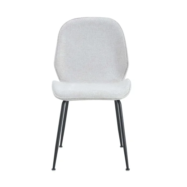 SEDIA ASHCROFT TESSUTO COLOR SABBIA CON GAMBE NERE