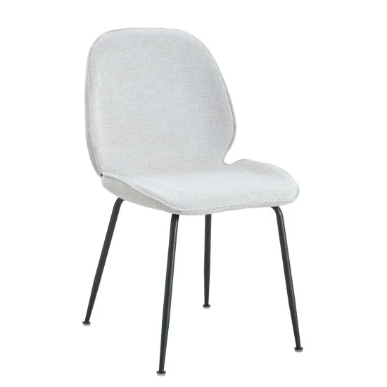 SEDIA ASHCROFT TESSUTO COLOR SABBIA CON GAMBE NERE 2
