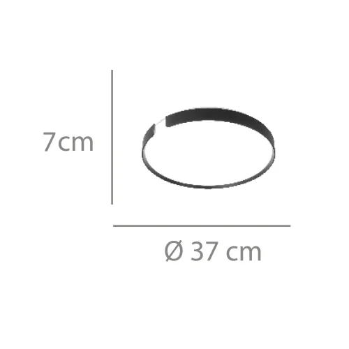 PLAFONIERA LED 35W REGOLABILE Ø37CM NERA NASHVILLE