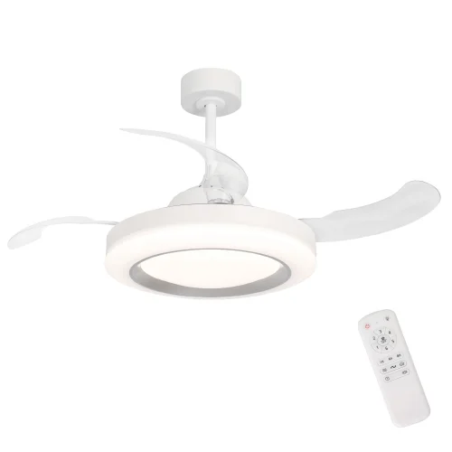 VENTILATORE DA SOFFITTO LED 35W REGOLABILE 4 PALE PIEGHEVOLI MOTORE DC ODENSE