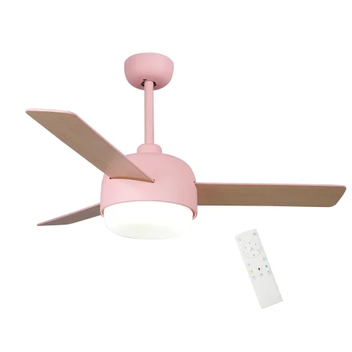 VENTILATORE DA SOFFITTO CON LUCE 24W MOTORE DC 3 PALE ROSA/LEGNO RIVERDALE