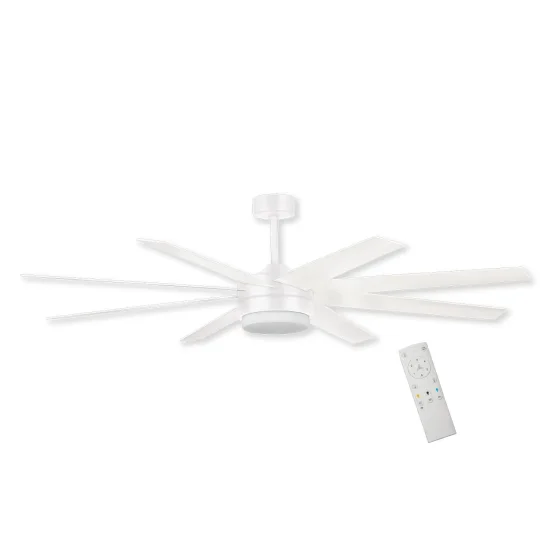VENTILATORE DA SOFFITTO LED 24W REGOLABILE 8 PALE MOTORE DC BIANCO SOLEI