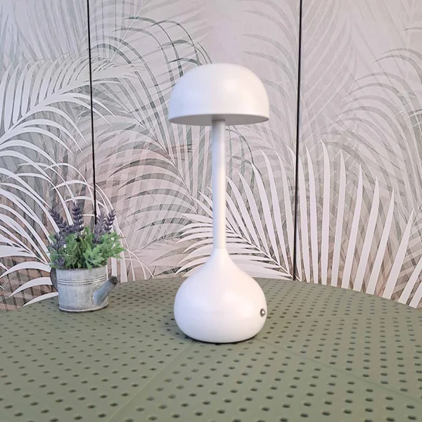 LAMPADA DA TAVOLO LED RICARICABILE SENZA FILI 203LM BIANCA IP44 SOLEA