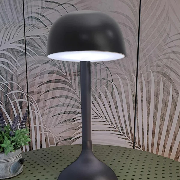 LAMPADA DA TAVOLO LED RICARICABILE SENZA FILI 203LM NERA IP44 SOLEA