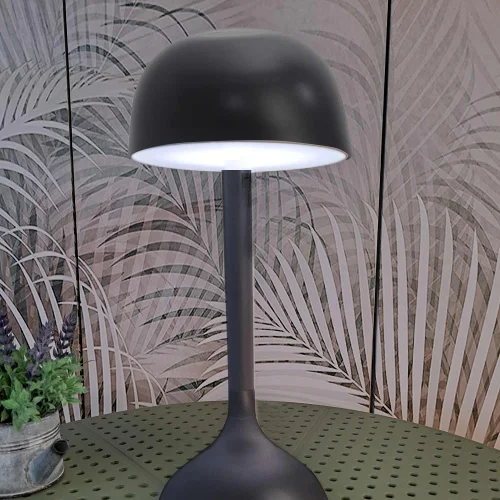 LAMPADA DA TAVOLO LED RICARICABILE SENZA FILI 203LM NERA IP44 SOLEA