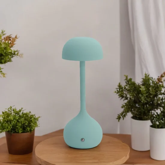 LAMPADA DA TAVOLO LED RICARICABILE SENZA FILI 203LM ACQUAMARINA IP44 SOLEA