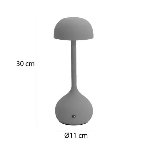 LAMPADA DA TAVOLO LED RICARICABILE SENZA FILI 203LM ACQUAMARINA IP44 SOLEA