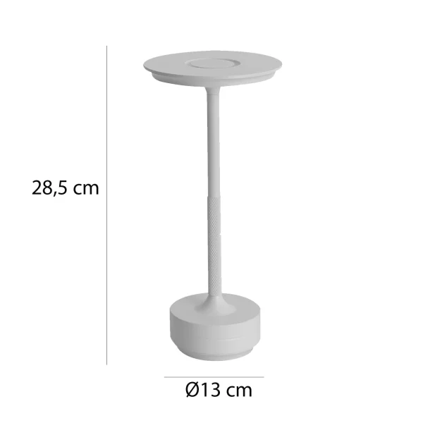 LAMPADA DA TAVOLO LED RICARICABILE SENZA FILI 213LM BIANCA IP44 ESTIVA