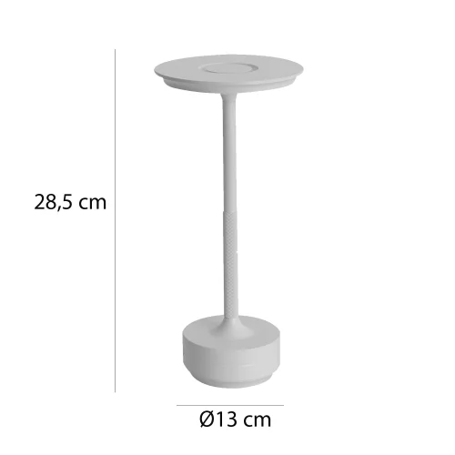 LAMPADA DA TAVOLO LED RICARICABILE SENZA FILI 213LM BIANCA IP44 ESTIVA