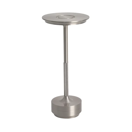 LAMPADA DA TAVOLO LED RICARICABILE SENZA FILI 213LM NICHEL IP44 ESTIVA 2