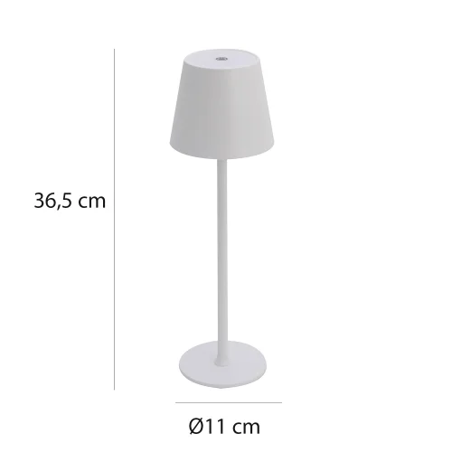LAMPADA DA TAVOLO LED RICARICABILE SENZA FILI 229LM BIANCA IP44 SIRANA LAMPADA DA TAVOLO LED RICARICABILE SENZA FILI 229LM BIANCA IP44 SIRANA