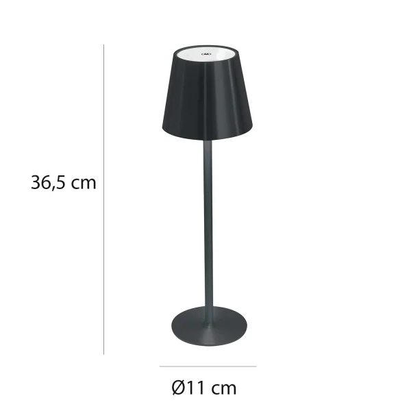 LAMPADA DA TAVOLO LED RICARICABILE SENZA FILI 229LM NERA IP44 SIRANA LAMPADA DA TAVOLO LED RICARICABILE SENZA FILI 229LM NERA IP44 SIRANA