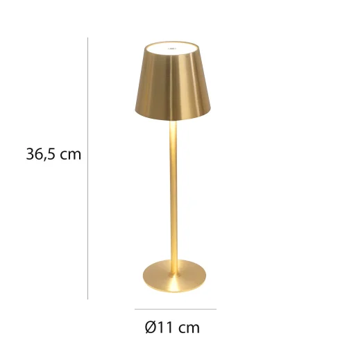 LAMPADA DA TAVOLO LED RICARICABILE SENZA FILI 229LM DORATA IP44 SIRANA LAMPADA DA TAVOLO LED RICARICABILE SENZA FILI 229LM DORATA IP44 SIRANA