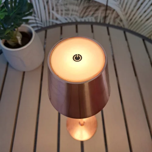 LAMPADA DA TAVOLO LED RICARICABILE SENZA FILI 229LM ORO ROSA IP44 SIRANA LAMPADA DA TAVOLO LED RICARICABILE SENZA FILI 229LM ORO ROSA IP44 SIRANA