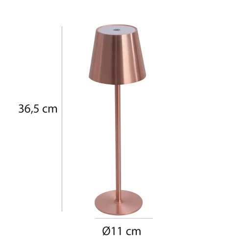 LAMPADA DA TAVOLO LED RICARICABILE SENZA FILI 229LM ORO ROSA IP44 SIRANA LAMPADA DA TAVOLO LED RICARICABILE SENZA FILI 229LM ORO ROSA IP44 SIRANA