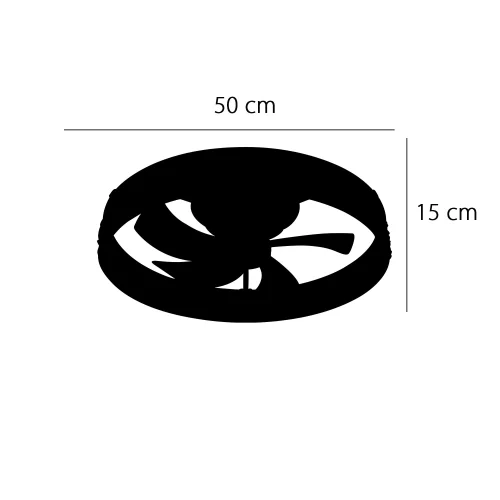 VENTILATORE DA SOFFITTO STILE PLAFONIERA LED 30W 3000-6000K 5 PALE BIANCO ROCHELLE