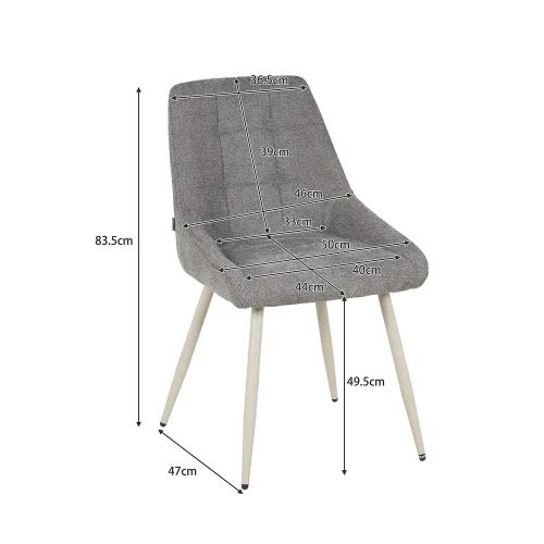 SEDIA DA PRANZO IMBOTTITA SABBIA GAMBE BEIGE WESKA