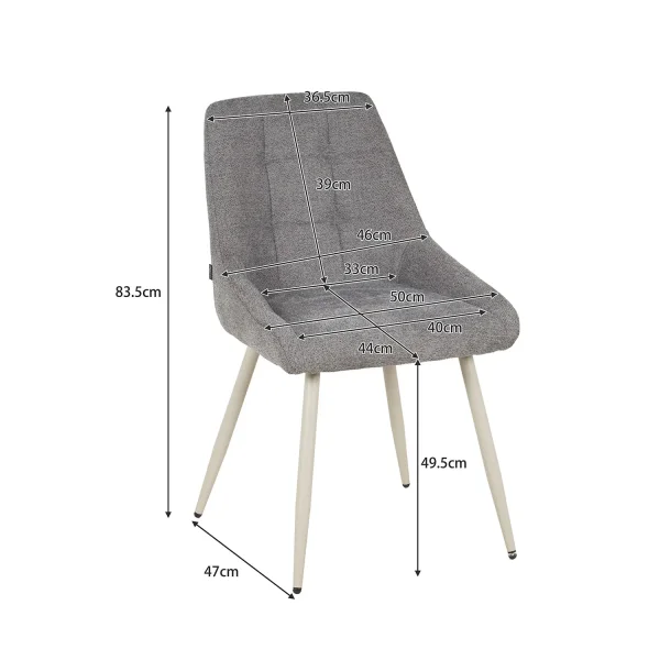 SEDIA DA PRANZO IMBOTTITA GRIGIA GAMBE BEIGE WESKA