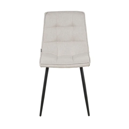 SEDIA DA PRANZO IMBOTTITA GRIGIO CHIARO CON GAMBE NERE TULUM 2