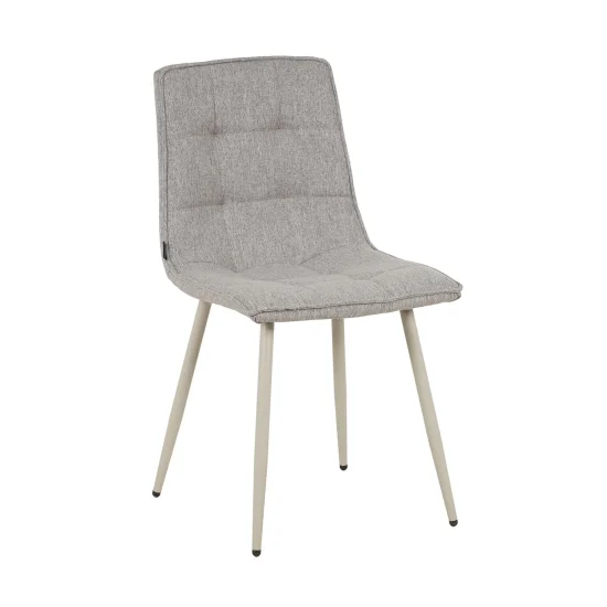 SEDIA DA PRANZO IMBOTTITA GRIGIO SCURO CON GAMBE BEIGE TULUM