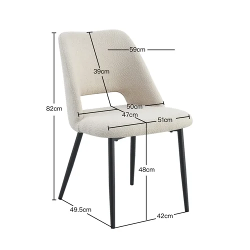 SEDIA DA PRANZO IMBOTTITA BIANCA EBONY