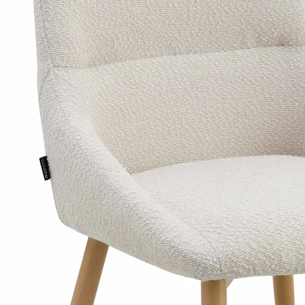 SEDIA DA PRANZO ADNEY TESSUTO SABBIA GAMBE FAGGIO