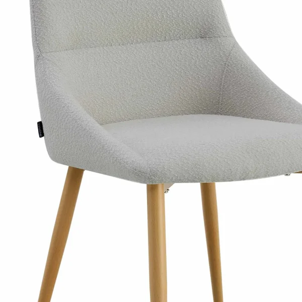 SEDIA DA PRANZO ADNEY TESSUTO GRIGIO CHIARO GAMBE FAGGIO