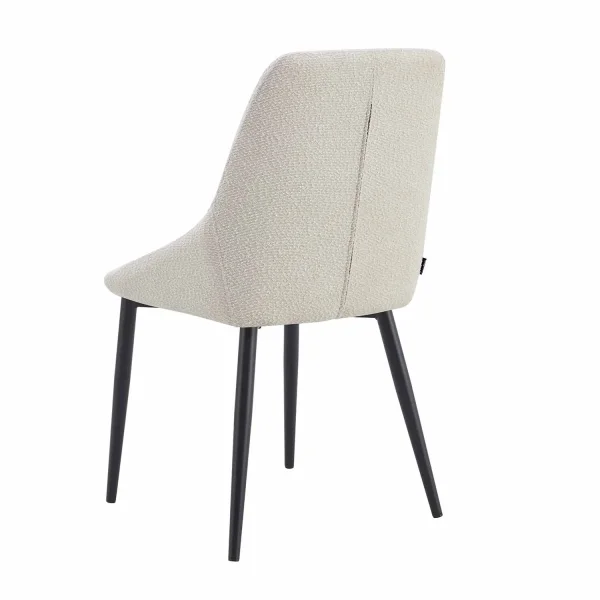 SEDIA DA PRANZO ADNEY TESSUTO SABBIA GAMBE NERE