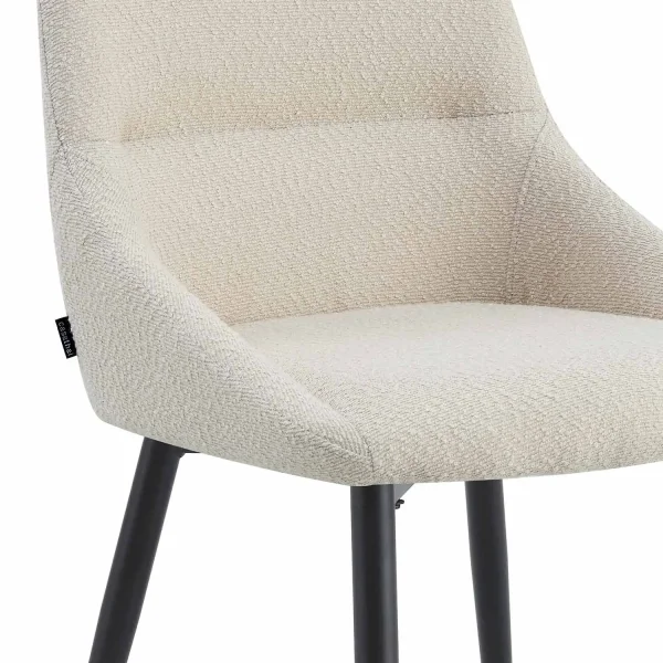 SEDIA DA PRANZO ADNEY TESSUTO SABBIA GAMBE NERE