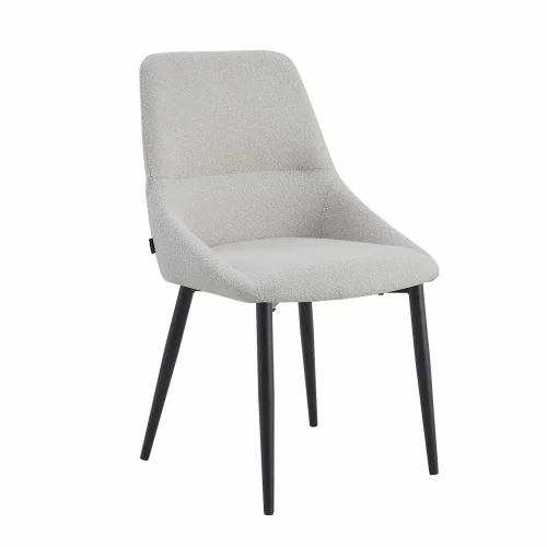 SEDIA DA PRANZO ADNEY TESSUTO GRIGIO GAMBE NERE