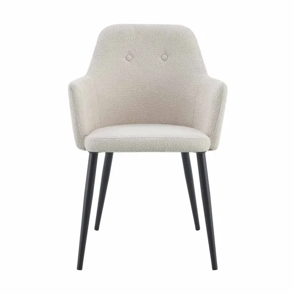 POLTRONA GUNNAR TESSUTO SABBIA GAMBE NERE