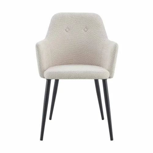 POLTRONA GUNNAR TESSUTO SABBIA GAMBE NERE