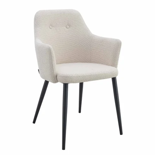 POLTRONA GUNNAR TESSUTO SABBIA GAMBE NERE