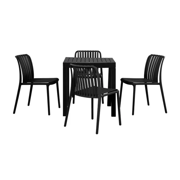 SEDIA DA GIARDINO IN POLIPROPILENE NERA EOLIA