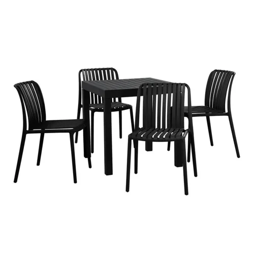 SEDIA DA GIARDINO IN POLIPROPILENE NERA EOLIA