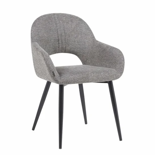 SEDIA IMBOTTITA GRIGIA GAMBE NERE ROWAN