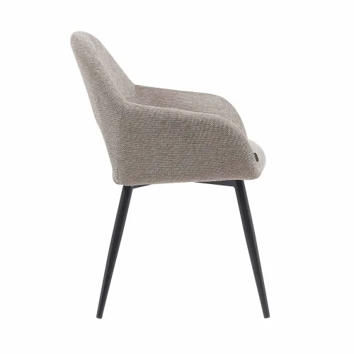 SEDIA IMBOTTITA BEIGE GAMBE NERE ROWAN