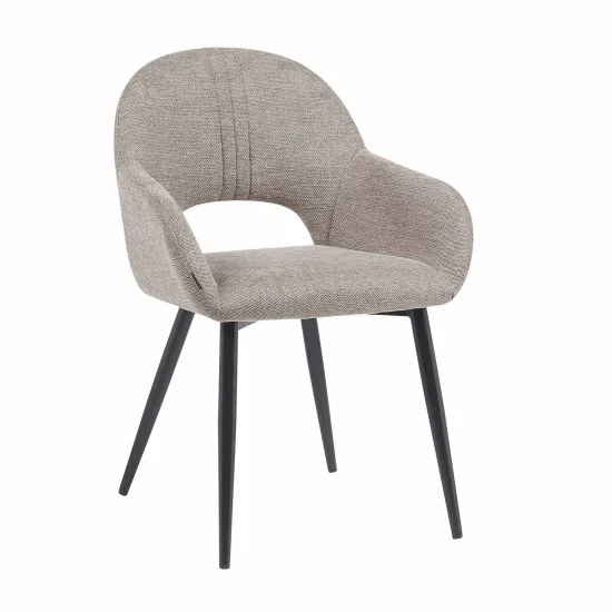 SEDIA IMBOTTITA BEIGE GAMBE NERE ROWAN 2