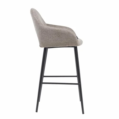 SGABELLO IMBOTTITO SABBIA GAMBE NERE ROWAN