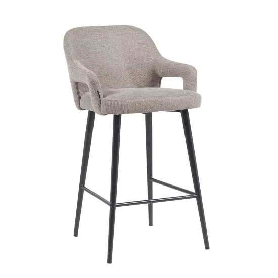 SGABELLO IMBOTTITO COLOR SABBIA GAMBE NERE THORNE