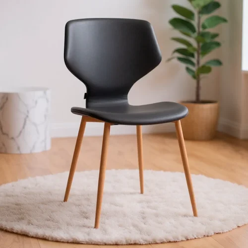 SEDIA UPPLAND PU GRIGIO MARENGO GAMBE COLORE FAGGIO