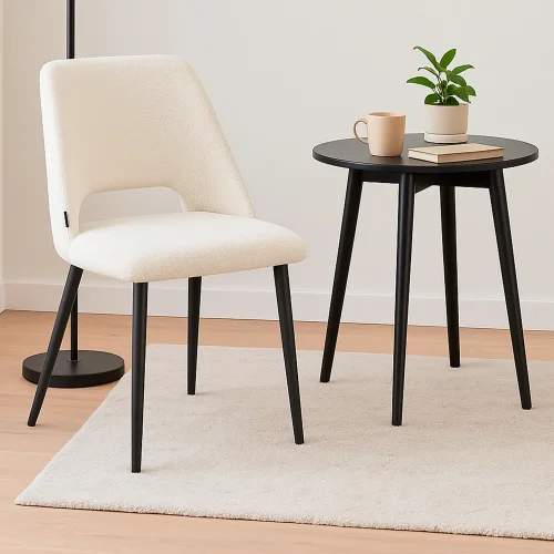 SEDIA DA PRANZO IMBOTTITA BIANCA EBONY