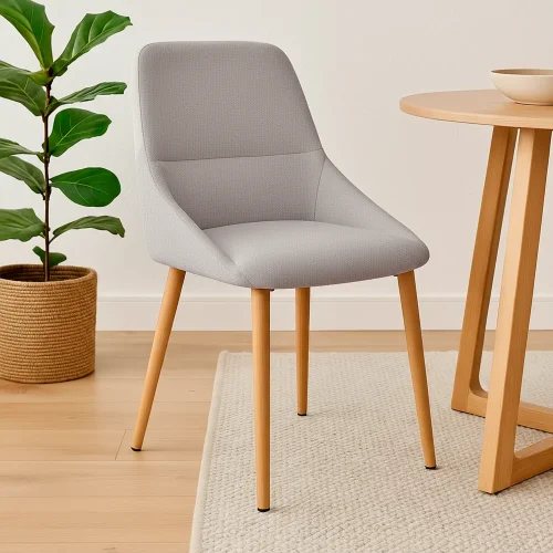 SEDIA DA PRANZO ADNEY TESSUTO GRIGIO CHIARO GAMBE FAGGIO